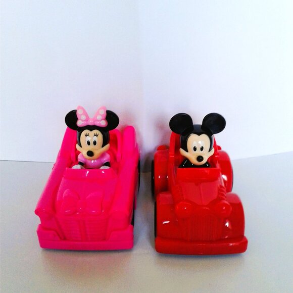 Disney Mickey and Minnie 2 Pull-Back Toy Vehicles - 3.75"  Cars Friction Vehicle - Picture 3 of 4